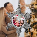 Personalised Funny Christmas Photo Snowflake Ornament with Text Home Decor Christmas Gift for Family Friends