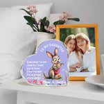 Personalised Watercolor Mom and Baby Animals Heart-Shaped Acrylic Plaque with Name and Text Desk Decor Christmas Birthday Gift for Newborn Mom