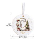 Personalized Reindeer Christmas Tree Initial Ceramic Christmas Ornament with Name and Year Christmas Decor Gift for Family Friends