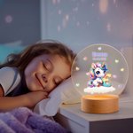 Veilleuse LED réglable en acrylique avec nom et base en bois Décoration de chambre Cadeau d'anniversaire pour les filles et les enfants