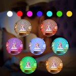 Veilleuse LED réglable en acrylique avec nom et base en bois Décoration de chambre Cadeau d'anniversaire pour les filles et les enfants