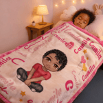 Personalized Cartoon Character Soft Throw Blanket with Names and Initial Home Decor Christmas Birthday Gift for Kids