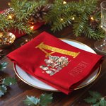 Servilleta roja personalizada de Papá Noel 100% algodón con nombre e inicial Decoración de mesa Regalo de Navidad para familia amigos