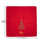 Personalized Christmas Tree 100% Cotton Red Napkins with Name Table Decor Christmas Party Gift for Family Friends