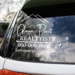 Personalized Realtyist Branding Real Estate Marketing Car Window Decal Sticker Scraper Set with Name Number Website QR Business Team Gift for Agents