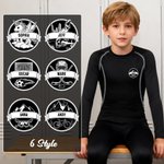 Personalised Skiing Ice Hockey Sports Theme Moisture-Wicking Thermal Functional Underwear Suit with Name Birthday Daily Wear Gift for Boys Girls