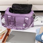 Personalized Birth Flower Cartoon Character Waterproof Large Travel Duffel Bag with Name Birthday Christmas Gift for Family Friends