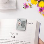 Personalized Birth Flower God Says I Am Bible Name Magnetic PU Leather Bookmark Clip Birthday Christmas Gift for Christian Book Lovers