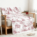 Personalized Retro Bear Deer Forest Animals Soft Throw Blanket with Name and Surname Baby Shower Christmas Birthday Gift for Newborns Kids