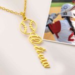 Personalized Baseball Softball Name Necklace Sport Jewelry Game Day Birthday Gift for Baseball Moms Softball Moms