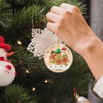 Personalised 1-8 Gingerbread Men Ceramic Ornament with Names Christmas Tree Home Decor Christmas Gift for Kids Family