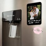 Personalised 1-2 Photos Frame Style Multicolor Fridge Magnet with Text Home Decor Birthday Christmas Gift for Couples Family Pet Lovers