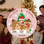 Personalised 1-8 Gingerbread Men Ceramic Ornament with Names Christmas Tree Home Decor Christmas Gift for Kids Family