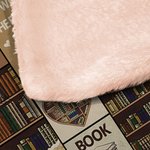 Personalized Cartoon Character Bookshelf Soft Hooded Blanket with Name Study Space Home Decor Birthday Gift for Book Lovers Family