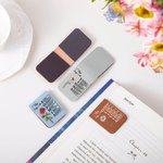Personalized Birth Flower God Says I Am Bible Name Magnetic PU Leather Bookmark Clip Birthday Christmas Gift for Christian Book Lovers