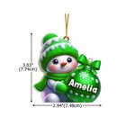 Personalizado Multicolor Lindo Muñeco de Nieve Adorno de Navidad con Nombre Árbol de Navidad Decoración del Hogar Regalo para Amigos Familia