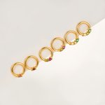 Personalized Small Family Circle Birthstone Stud Earrings Dainty Jewelry Birthday Anniversary Gift for Women