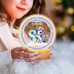 Veilleuse LED réglable en acrylique avec nom et base en bois Décoration de chambre Cadeau d'anniversaire pour les filles et les enfants