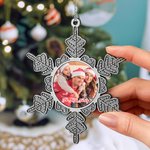 Personalised Funny Christmas Photo Snowflake Ornament with Text Home Decor Christmas Gift for Family Friends