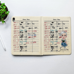 Personalised Vintage Library Card Reading Cartoon Character Pad Case Protective Cover for iPad with Name Christmas Birthday Gift for Women Men