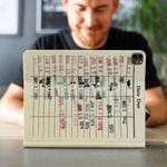 Personalised Vintage Library Card Reading Cartoon Character Pad Case Protective Cover for iPad with Name Christmas Birthday Gift for Women Men