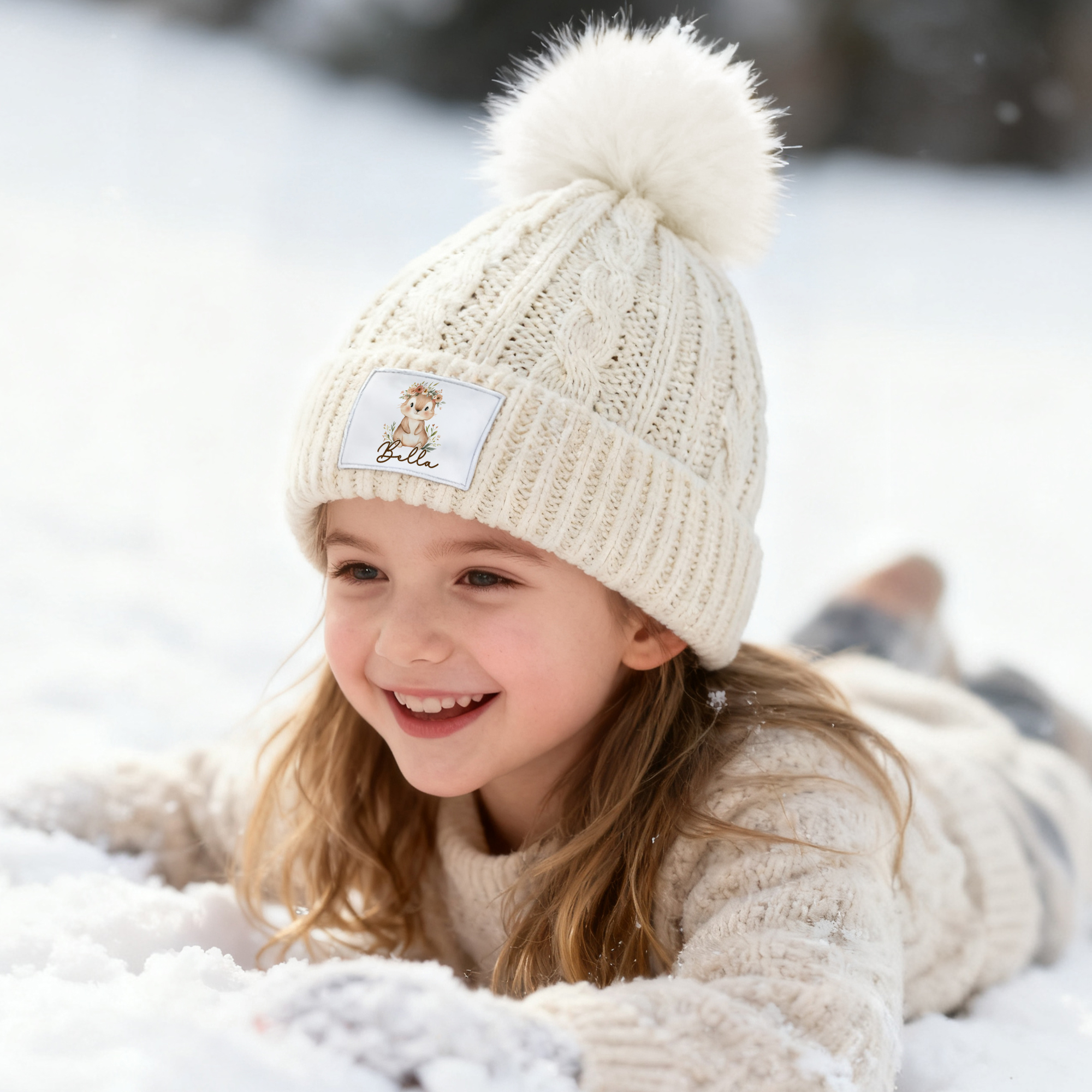 Chapeau bonnet tricoté avec nom Accessoires d'hiver Cadeau d'anniversaire Noël pour garçons filles