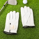 Personalized Golf Elements Monogram Design Gloves with Name Golfer Accessories Club Competition Souvenir Birthday Gift for Golf Lovers Golfers