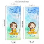 Personalized Watercolor Style Cartoon Character Super Absorbent Yoga Towel with Name Sports Accessories Birthday Gift for Yoga Lovers Women