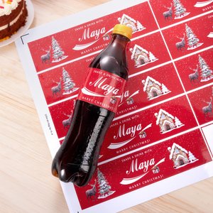 Personalised Inspired Cola Stickers Bottle Labels with Name and Text Set of 20 Christmas Funny Gifts for Friend Family