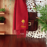 Personalized Birth Flower Soft Warm Tassel Scarf with Name Winter Accessory Birthday Christmas Gift for Family Friends