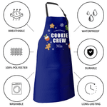 Personalized Cookie Crew Multi-Color Baking Cookie Adjustable Apron with Name and Pocket Christmas Gift for Women Friend