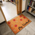 Personalizzato con una matita di mele in finta fibra di cocco e tappetino antiscivolo per la porta con testo Decorazione per la scuola Regalo per la festa dell'insegnante per gli insegnanti