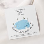 Collar Cisne Personalizado Nueva Mamá y Bebé con Piedra de Nacimiento y Tarjeta Cumpleaños Aniversario Navidad Primer Regalo del Día de la Madre para Mujer