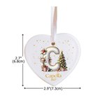 Personalized Reindeer Christmas Tree Initial Ceramic Christmas Ornament with Name and Year Christmas Decor Gift for Family Friends