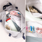 Personalized Birth Flower Striped Design Canvas Travel Duffel Bag with Name and Shoulder Strap Daily Use Birthday Gift for Women