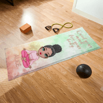 Personalized Watercolor Style Cartoon Character Super Absorbent Yoga Towel with Name Sports Accessories Birthday Gift for Yoga Lovers Women
