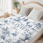 Personalized Retro Bear Deer Forest Animals Soft Throw Blanket with Name and Surname Baby Shower Christmas Birthday Gift for Newborns Kids