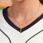Personalized Baseball Softball Name Necklace Sport Jewelry Game Day Birthday Gift for Baseball Moms Softball Moms