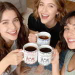 Personalized We Never Walk Alone 2-5 Characters Retro Ceramic Mug with Names Christmas Birthday Gift for Best Friend Bridesmaid