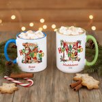 Tazza in ceramica personalizzata con nome design Happy HoHoHo to You regalo di Natale per famiglia e bambini