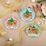 Personalised 1-8 Gingerbread Men Ceramic Ornament with Names Christmas Tree Home Decor Christmas Gift for Kids Family