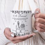 Personalized We Never Walk Alone 2-5 Characters Retro Ceramic Mug with Names Christmas Birthday Gift for Best Friend Bridesmaid