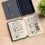 Personalized Vintage Library Card Reading Cartoon Character Kindle Page Turner Case with Name Christmas Birthday Gift for Book Lover Bookworm