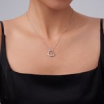 Personalized 1-10 Family Birthstones Heart Necklace Dainty Jewellery Birthday Anniversary Mother's Day Gift for Grandma Mother