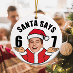 Personalised Funny Santa Says Six Seven Christmas Ornament with Photo Home Decor Christmas Gift for Friends Teenagers