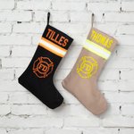 Personalized Firefighting Waterproof Christmas Stocking with Name Fireplace Decor Christmas Fire Station Gift for Firefighters