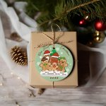 Personalised 1-8 Gingerbread Men Ceramic Ornament with Names Christmas Tree Home Decor Christmas Gift for Kids Family