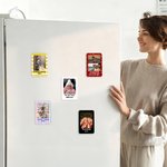 Personalised 1-2 Photos Frame Style Multicolor Fridge Magnet with Text Home Decor Birthday Christmas Gift for Couples Family Pet Lovers