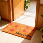 Personalizzato con una matita di mele in finta fibra di cocco e tappetino antiscivolo per la porta con testo Decorazione per la scuola Regalo per la festa dell'insegnante per gli insegnanti