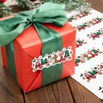 Gepersonaliseerde Kerstman Rendier Sneeuwpop Ontwerp Set van 2 Waterdichte Kerststickers Etiketten met Naam Kerst Decor Feestartikelen voor Familie Kids